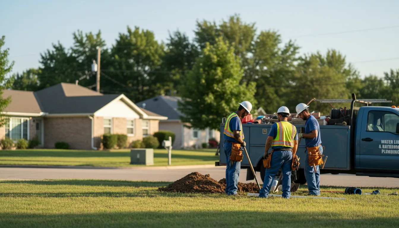 Residential water line and bathroom plumbing service in Stonewall, OK